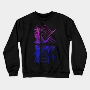 Analog Waveform Digital Analog Design Modular Gift Crewneck Sweatshirt